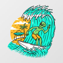 Sinal de Paz Alienígena Surfando OVNI Estacionado 