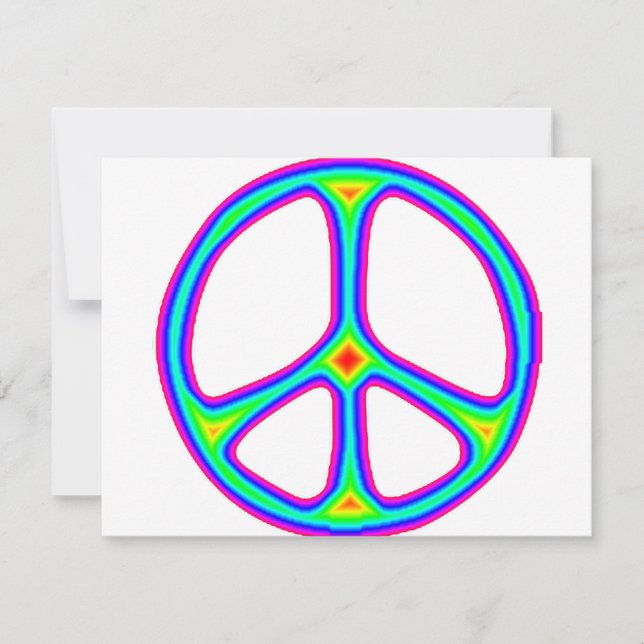 Sinal de Paz Arco-íris Tie Dye Hippie dos Anos 60 (Frente)