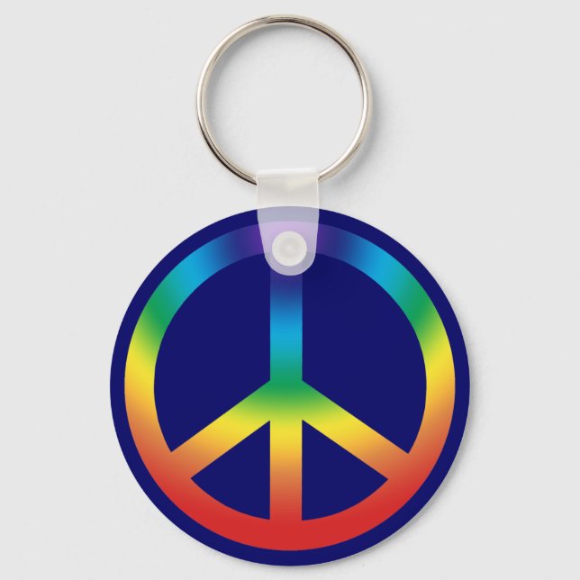 Sinal de Paz Chaveiro em Cores Chakra (Frente)