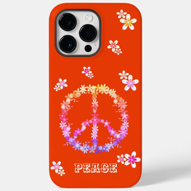 Sinal de paz com flores coloridas,Cas personalizad (Verso)