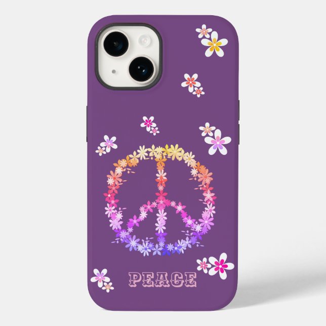 Sinal de paz com flores coloridas,Personalizado (Verso)