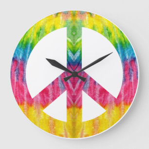 Sinal de paz de Hippy relógio grande