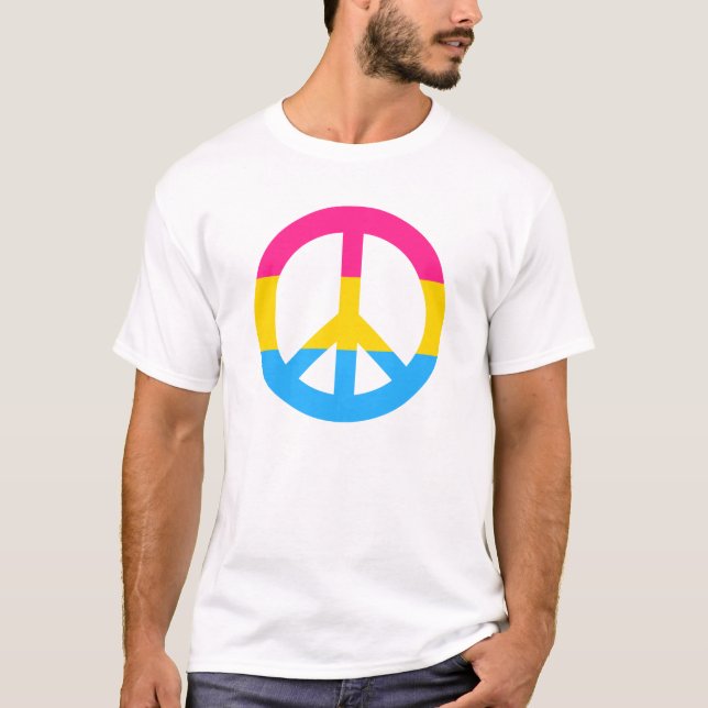Sinal de paz de Pansexualidade T-Shirt (Frente)