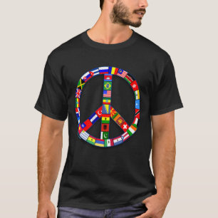 Sinal de paz feito de t-shirt das bandeiras,