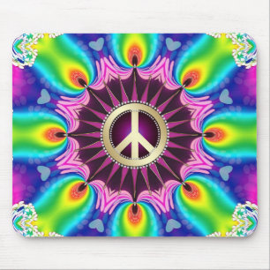 Sinal de paz Mousepad da luz do amor do arco-íris