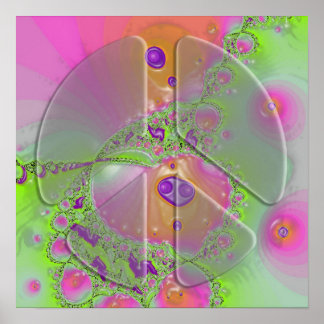 sinal de paz psicodélico poster