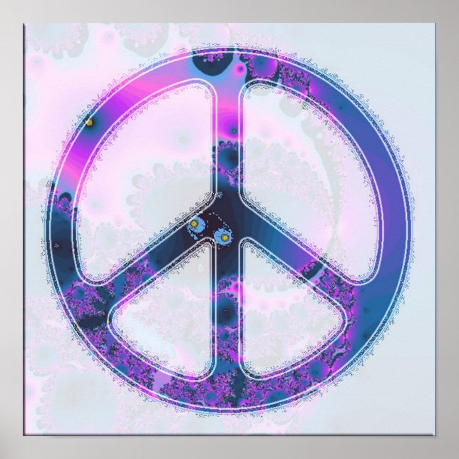 sinal de paz psicodélico poster (Frente)