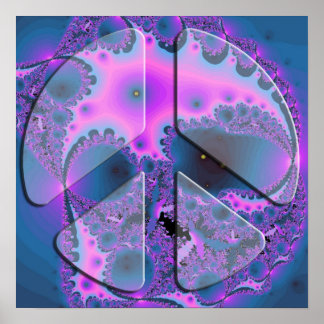 sinal de paz psicodélico poster