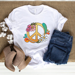 Sinal de paz retrô da década de 70 Camiseta básica