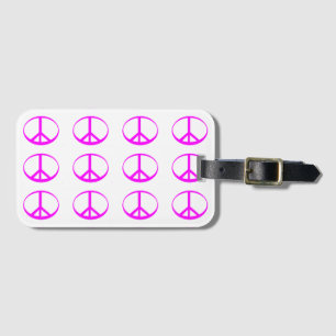 Sinal de Paz Rosa Quente - Etiqueta de Bagagem