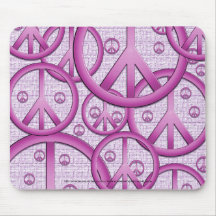 Sinal de paz roxo Mousepad