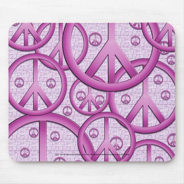 Sinal de paz roxo Mousepad (Frente)