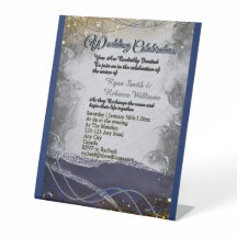 Sinal de Pé de Casamento Prata Dourado Marinho