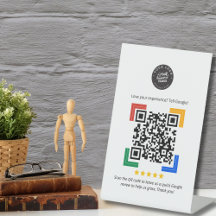 Sinal de pedestal de código QR de revisão do Googl