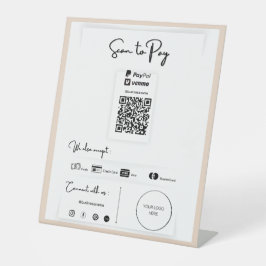 Sinal de Pedestal de Código QR para Pagamento Únic