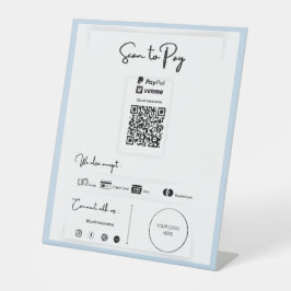 Sinal de Pedestal de Código QR para Pagamento Únic
