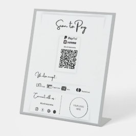 Sinal de Pedestal de Código QR para Pagamento Únic