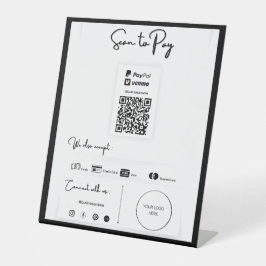 Sinal de Pedestal de Código QR para Pagamento Únic