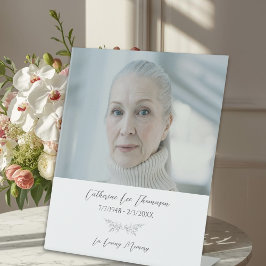 Sinal de pedestal de foto de funeral botânico simp