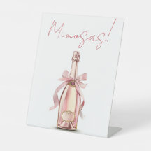 Sinal de pedestal de números de barra de mimosas p