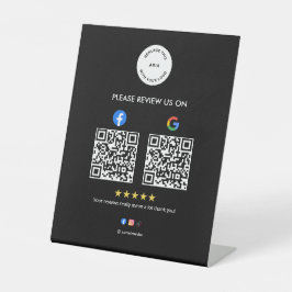 Sinal de pedestal de revisão social empresarial co