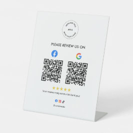 Sinal de pedestal de revisão social empresarial co