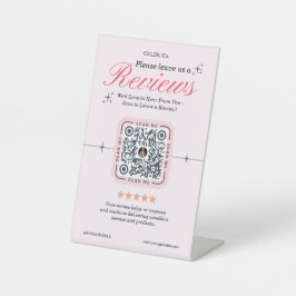 Sinal de Pedestal do Código QR da rosa claro - Per