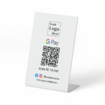 Sinal de Pedestal do Código QR Gpay para a sua emp