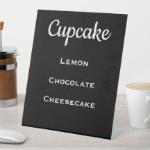 Sinal de Pedestal do Cupcake de Casamento Negro