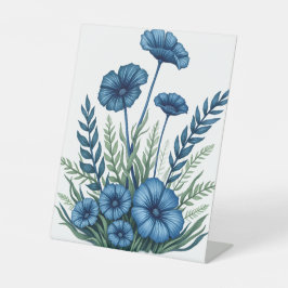 Sinal de pedestal floral botânico para eventos cot