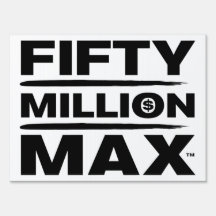 Sinal de Placa Fifty Million Max™ Logotipo Preto 1