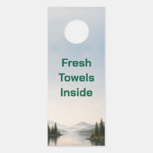 Sinal de Porta Airbnb Casa de Lago Toalhas Frescas