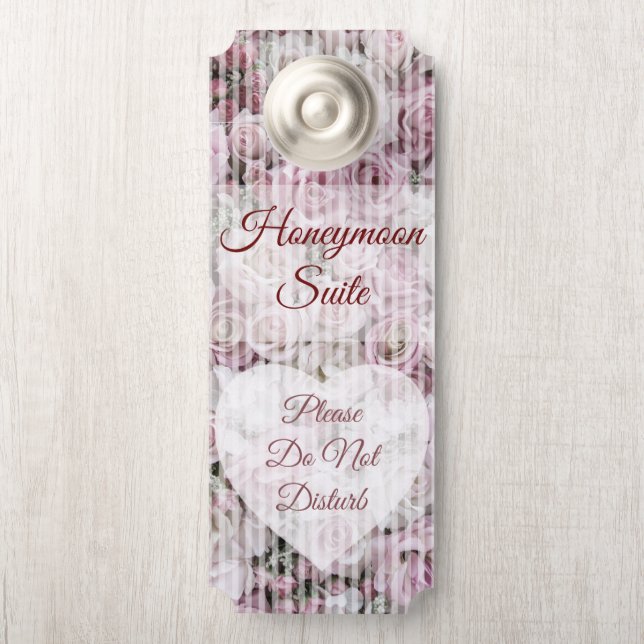 Sinal de Porta - Colagem de Rosas Vitorianas (Na maçaneta)