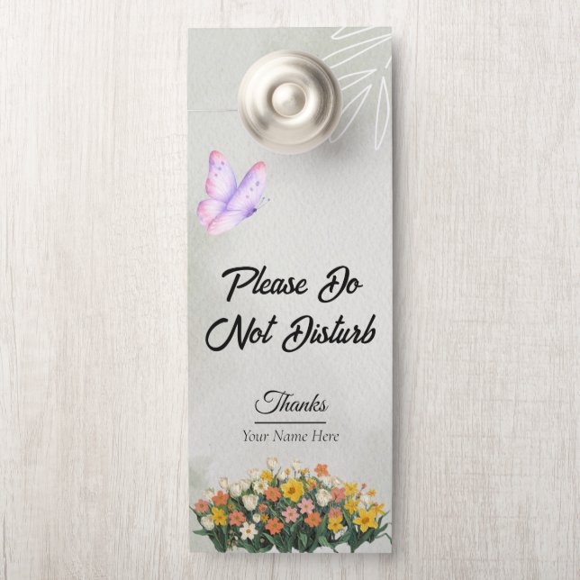 Sinal de Porta de Não Perturbe Personalizado Moder (Na maçaneta)