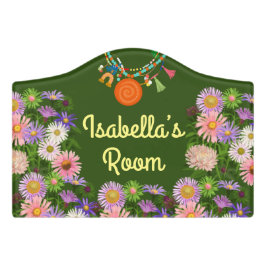 Sinal de porta garotas quarto flores bonitinhas de