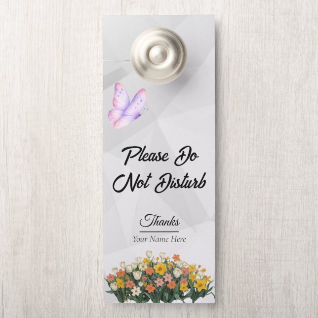 Sinal de Porta Não Perturbe Personalizado Moderno (Na maçaneta)