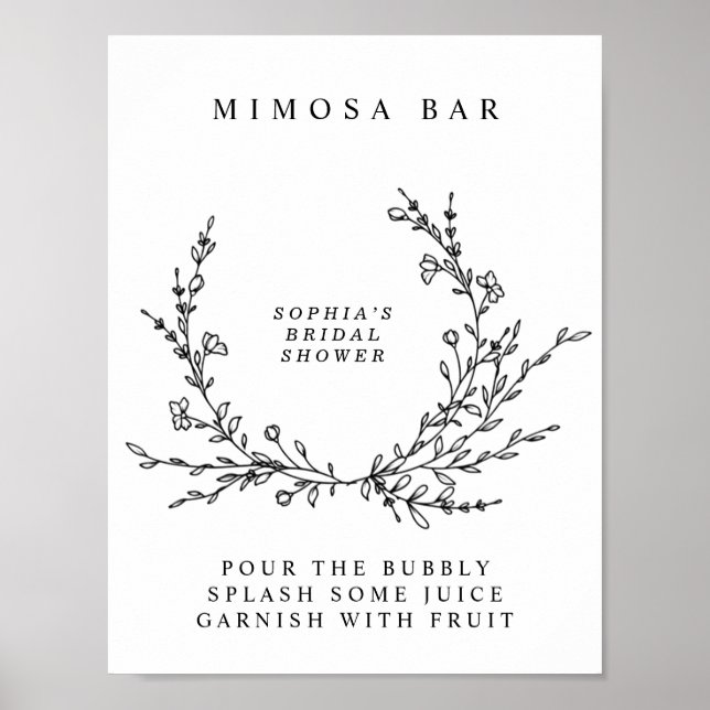 Sinal de Poster da Barra de Mimosa com Arte de Lin (Frente)