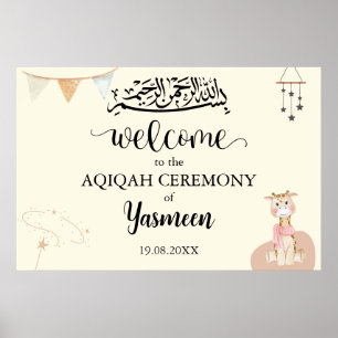 Sinal de Poster de Boas-vindas do Aqiqah Aqeqah Cu