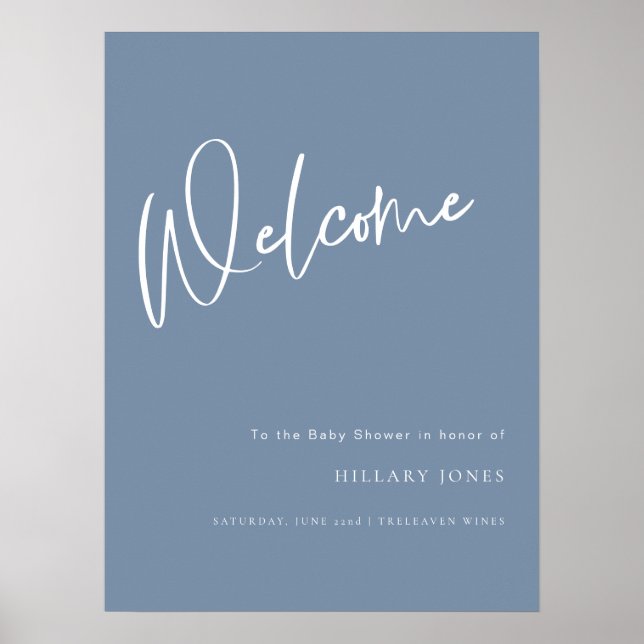 Sinal de Poster de boas-vindas do Chá de fraldas D (Frente)