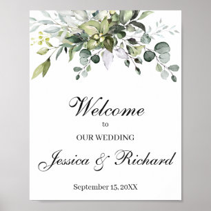 Sinal de Poster de Boas-vindas do Eucalyptus Weddi