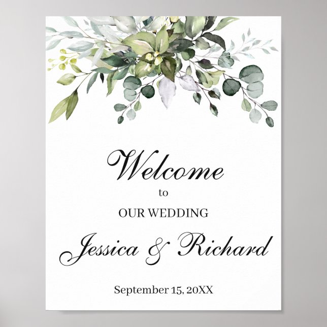 Sinal de Poster de Boas-vindas do Eucalyptus Weddi (Frente)
