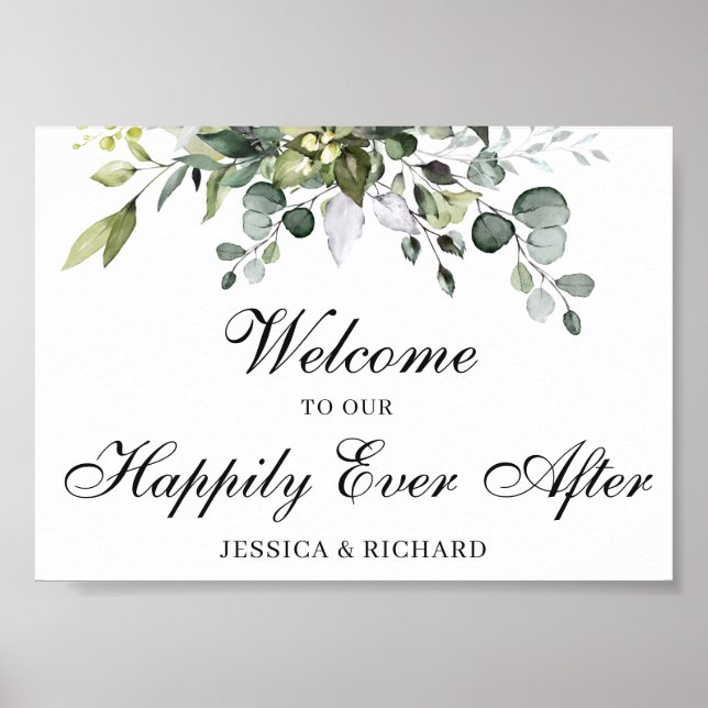 Sinal de Poster de Boas-vindas do Eucalyptus Weddi (Frente)