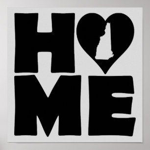 Sinal de Poster de Estado do Coração de New Hamp