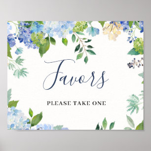 Sinal de Poster de Favor de Casamento Floral de Ho