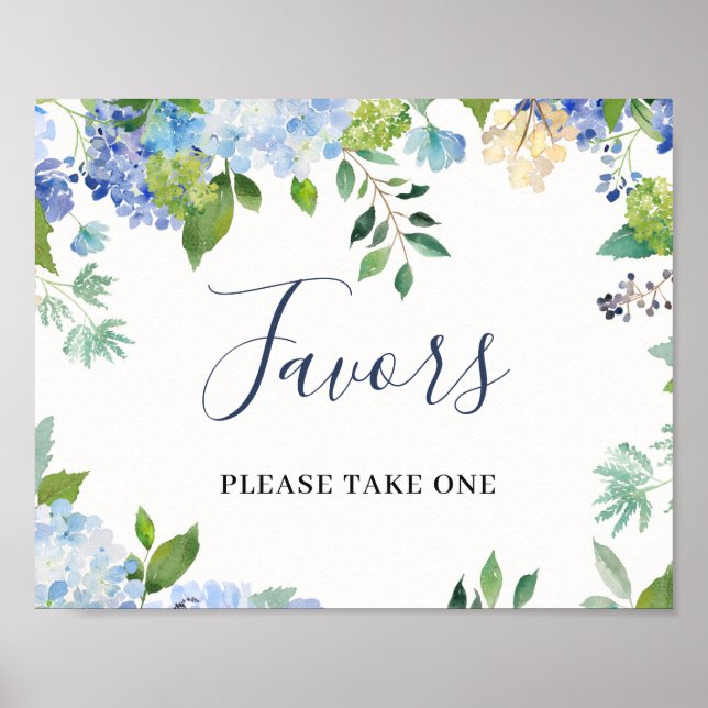 Sinal de Poster de Favor de Casamento Floral de Ho (Frente)