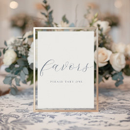 Sinal de Poster de Lembranças de Casamento em Azul