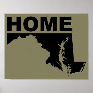 Sinal de Poster de Maryland Longe do Estado