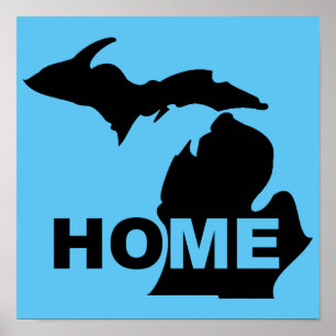 Sinal de Poster de Michigan Longe de Casa no Estad