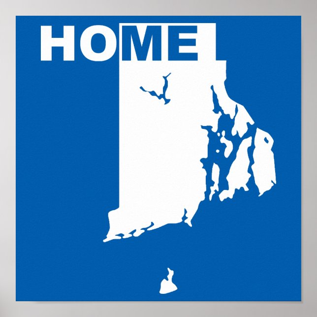 Sinal de Poster de Rhode Island Longe do Estado (Frente)