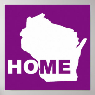 Sinal de Poster de Wisconsin Longe de Casa no Esta